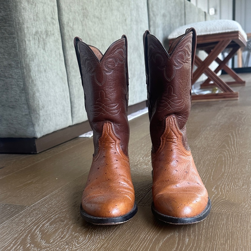 Lucchese Classic Handlade Brown Leather Cowboy Boots